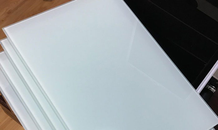 White coated glass