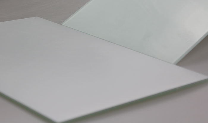 White coated glass